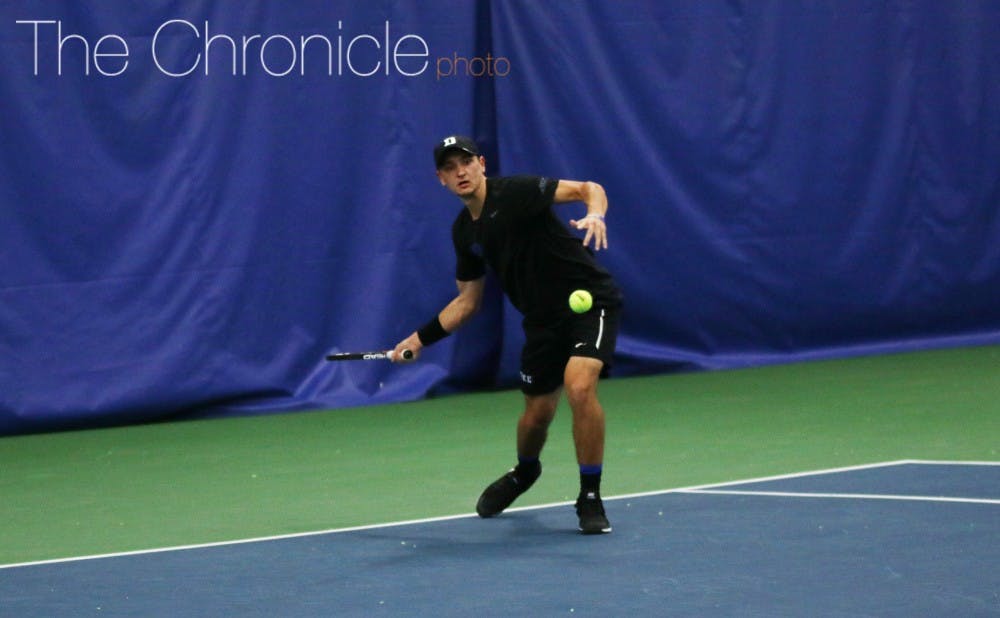 Four Blue Devils won both of their singles matches Friday and Saturday as the team rolled to a pair of 6-1 victories.&nbsp;