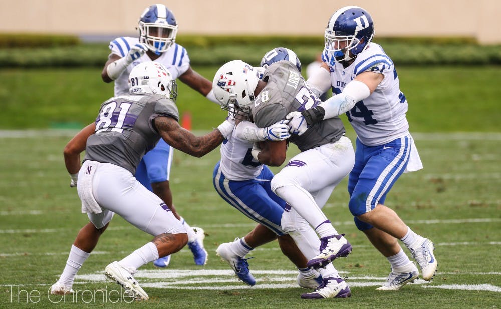 Linebacker Ben Humphreys kept the Wildcats from getting anything going in the ground game and led Duke with 15 tackles on the afternoon.