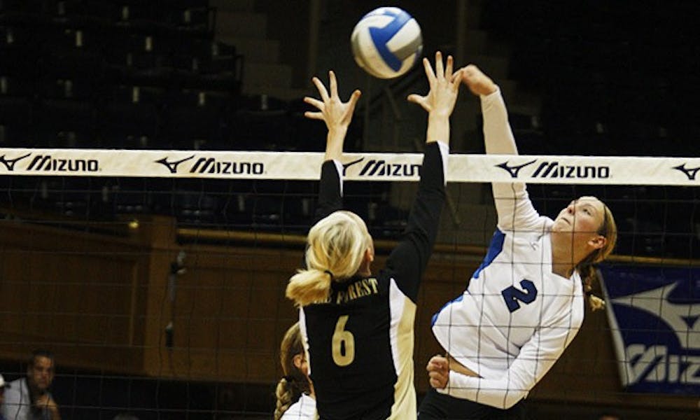 Junior Becci Burling had 12 kills against Tennessee and finished the season as the Blue Devils’ second-leading attacker with 340 kills.