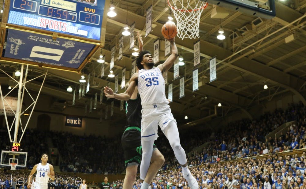 <p>Marvin Bagley III led the team with more than 20 points for the second straight night.</p>