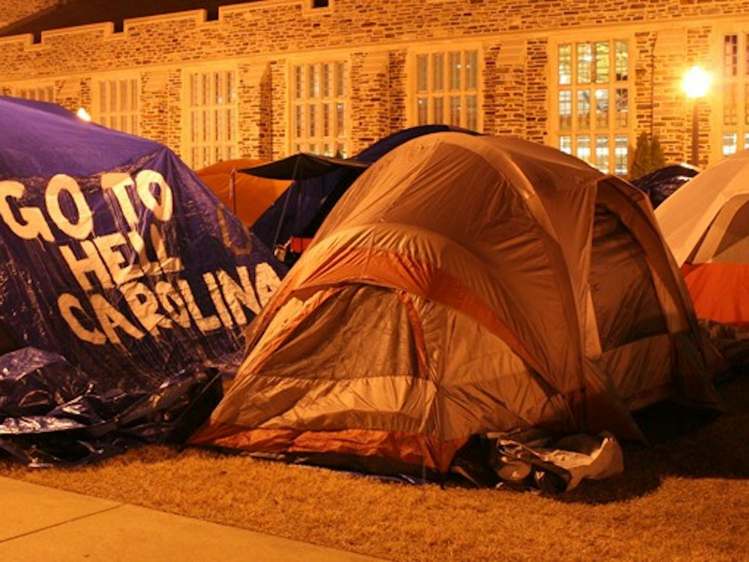 Krzyzewskiville may see lessened requirements this tenting season. Head Line Monitor Zach White,  a senior, will propose to reduce the number of students required to sleep in a tent at night from eight to six.
