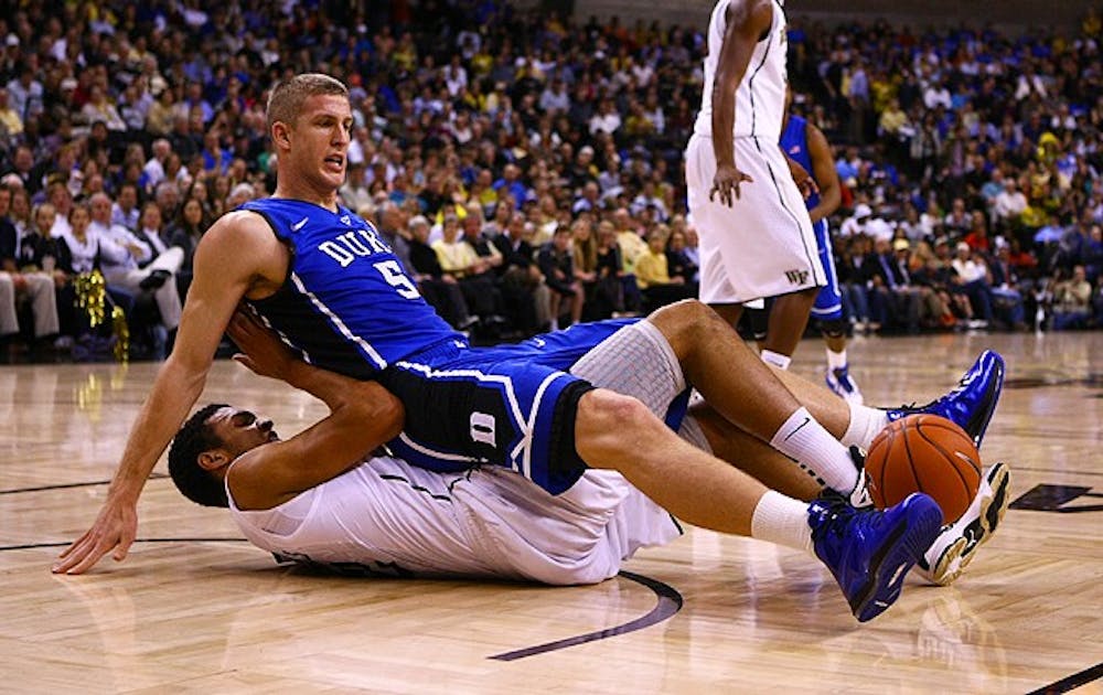 In a sloppy game, Duke and Wake Forest combined for 42 fouls and 32 turnovers.