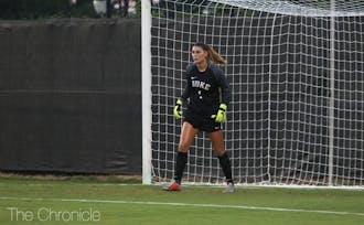 Goalie Brooke Heinsohn and Duke's defense will have their hands full trying to stop Virginia's explosive forwards.