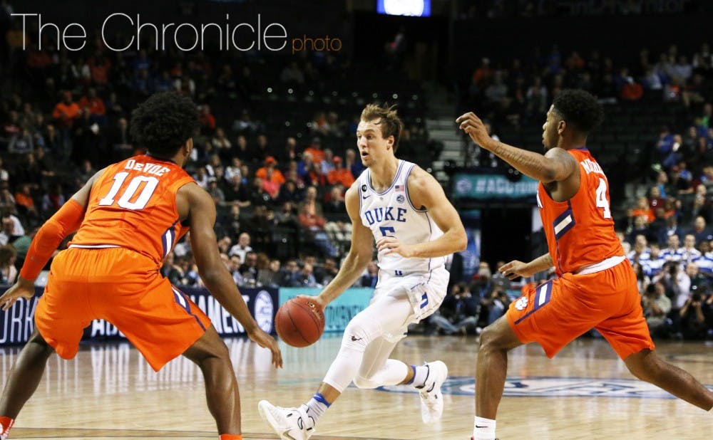 Despite starting the game 1-of-9 from the field, Luke Kennard got going after halftime as the Blue Devils pulled away.&nbsp;