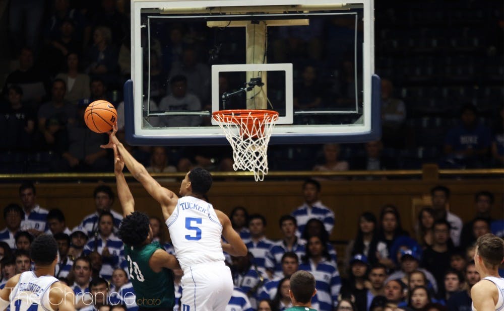 <p>Jordan Tucker will be a threat from beyond the arc off the bench for Duke this year.&nbsp;</p>