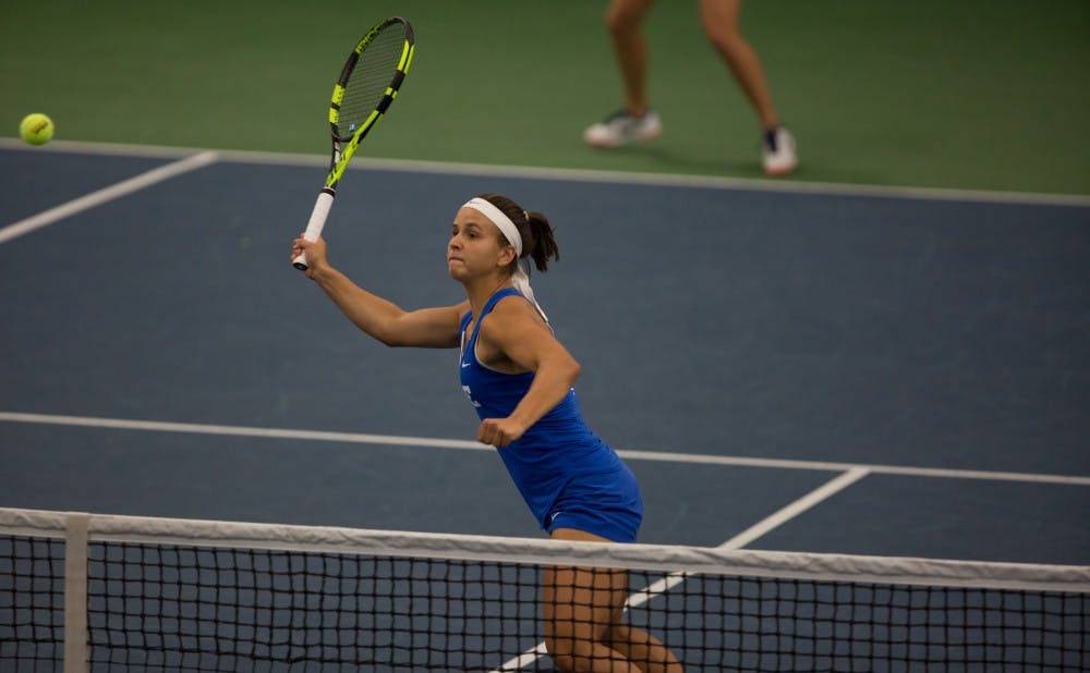 <p>Samantha Harris withdrew from the NCAA individuals doubles competition.</p>