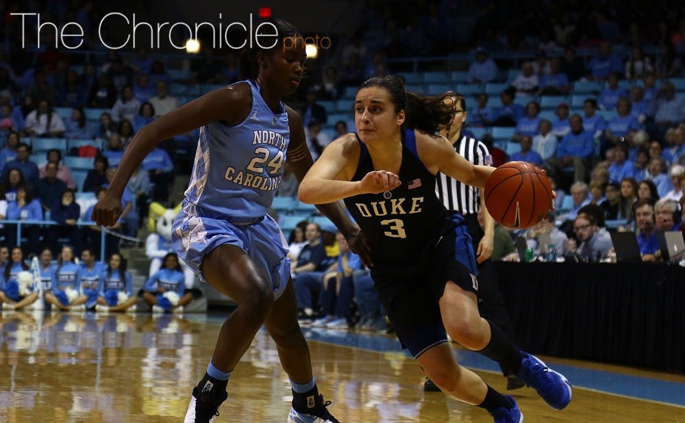 <p>Freshman point guard Angela Salvadores is playing her best basketball of the season as the Blue Devils enter the postseason.</p>