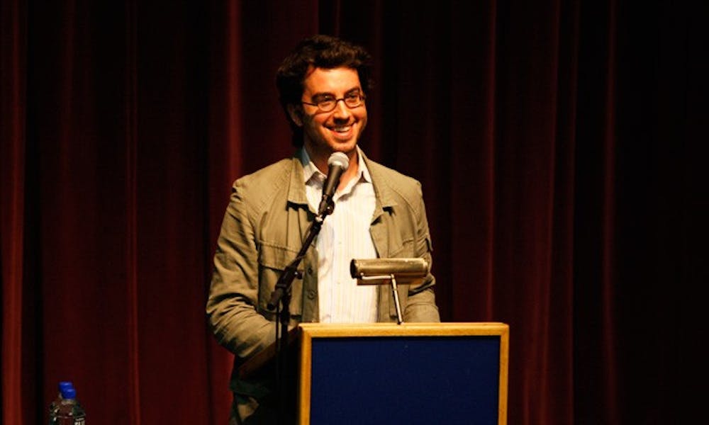 Novelist Jonathon Safran Foer opens the 2010 Archive Literary Festival by recounting his unique writing process in front of an almost full crowd in Griffith Film Theater Monday evening.