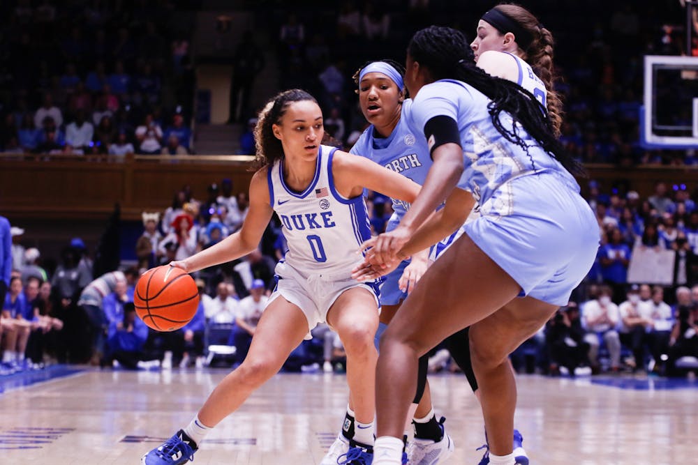 Senior guard Celeste Taylor in the first half of Sunday's game at Cameron Indoor Stadium.
