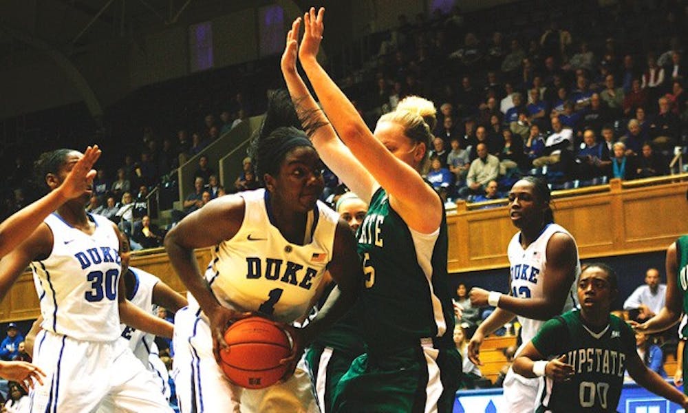 Elizabeth Williams was dominant Sunday, scoring a career-high 22 points on 10-of-10 shooting.
