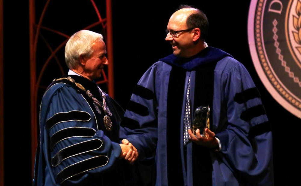 <p>Faculty and staff received several awards during the annual Founders' Day ceremony Friday.</p>