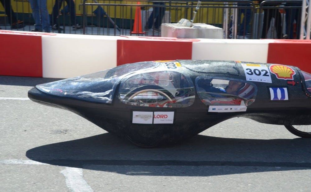 <p>Duke Electric Vehicles recently won the Technical Innovation Award for its carbon fiber vehicle body at the Shell Eco-marathon and will appear on a commercial during “Heroes Reborn.”</p>