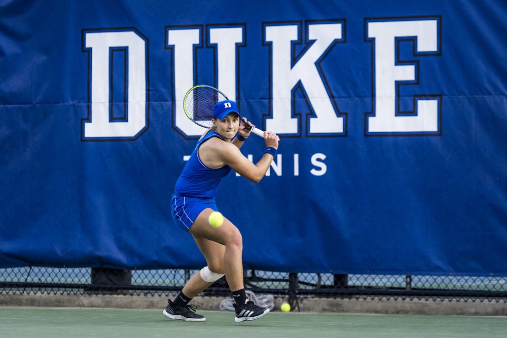 Ellie Coleman won her singles match against Virginia to help Duke claim the ACC title.