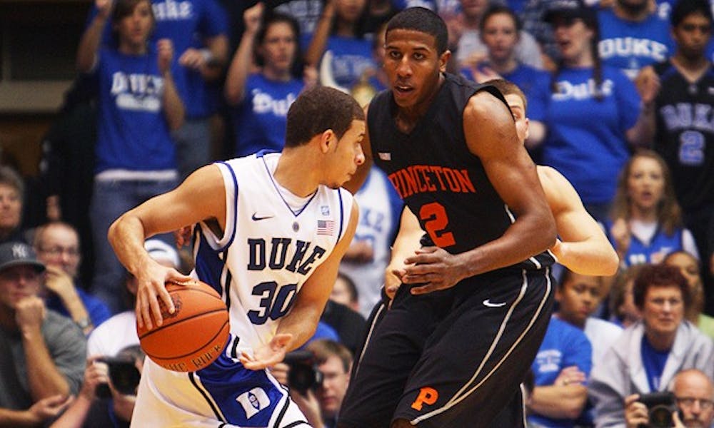 Guard Seth Curry shot 60 percent from 3-point range against Princeton, scoring 14 points in 24 minutes.