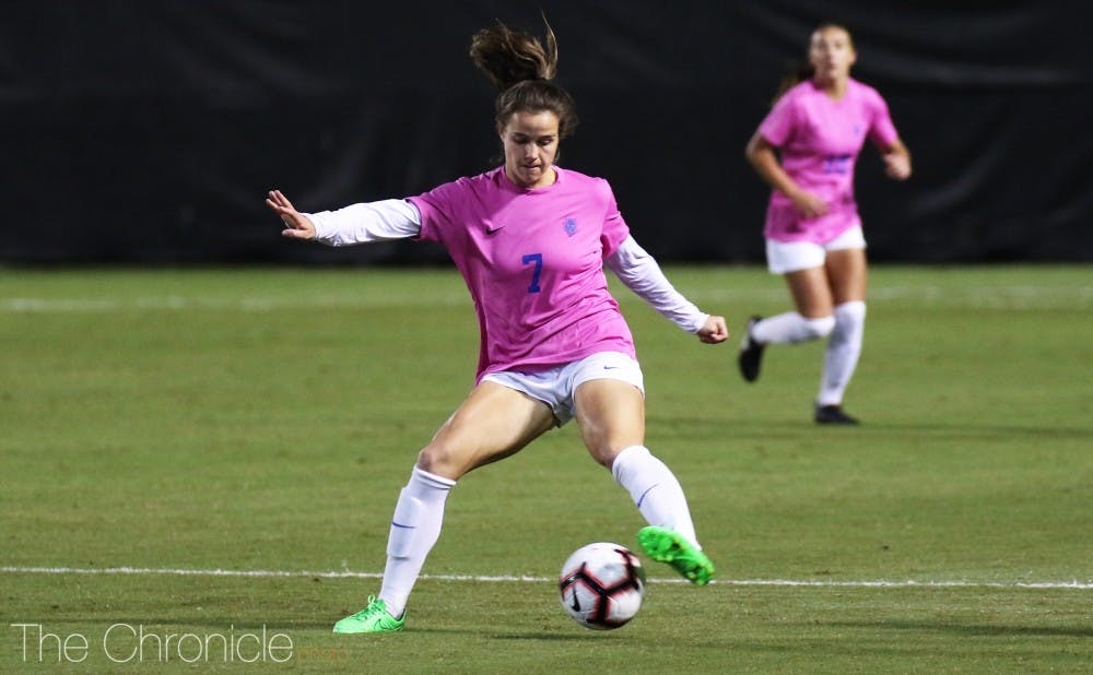 <p>Second-team All-ACC midfielder Taylor Racioppi will play a key role in Duke's postseason.</p>