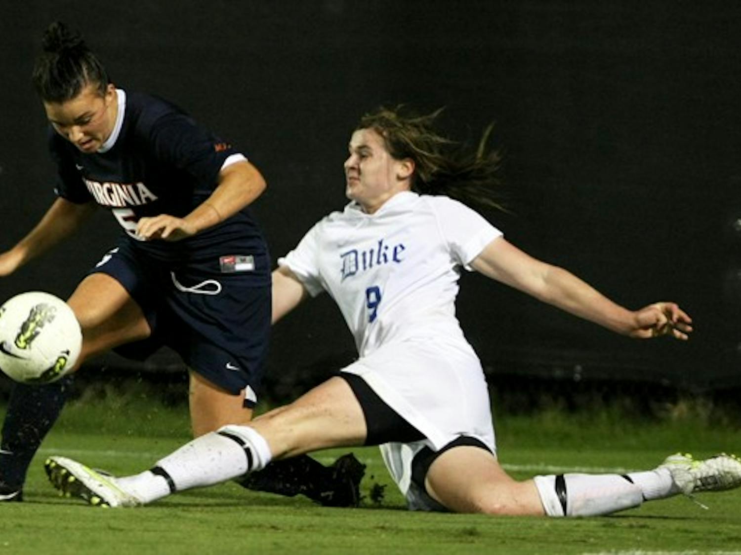 Freshman forward Kelly Cobb had two shots denied by the crossbar as No. 4 Duke was held to a 0-0 draw by ACC rival No. 14 Virginia at Koskinen Stadium.