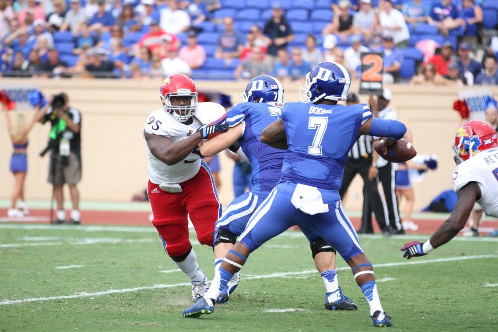 Redshirt senior Anthony Boone threw for 180 yards and two scores in Saturday's 40-3 rout of Kansas.
