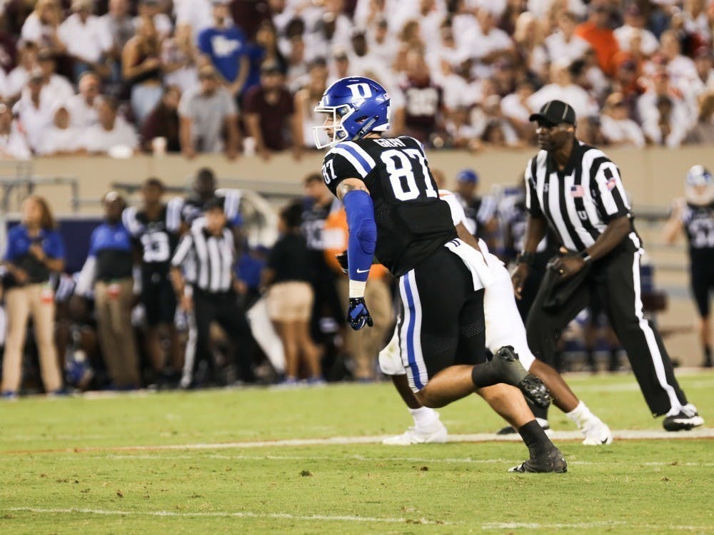 Tight end Noah Gray proved to be one of Duke's most reliable pass-catching threats, hauling in five receptions for 68 yards.