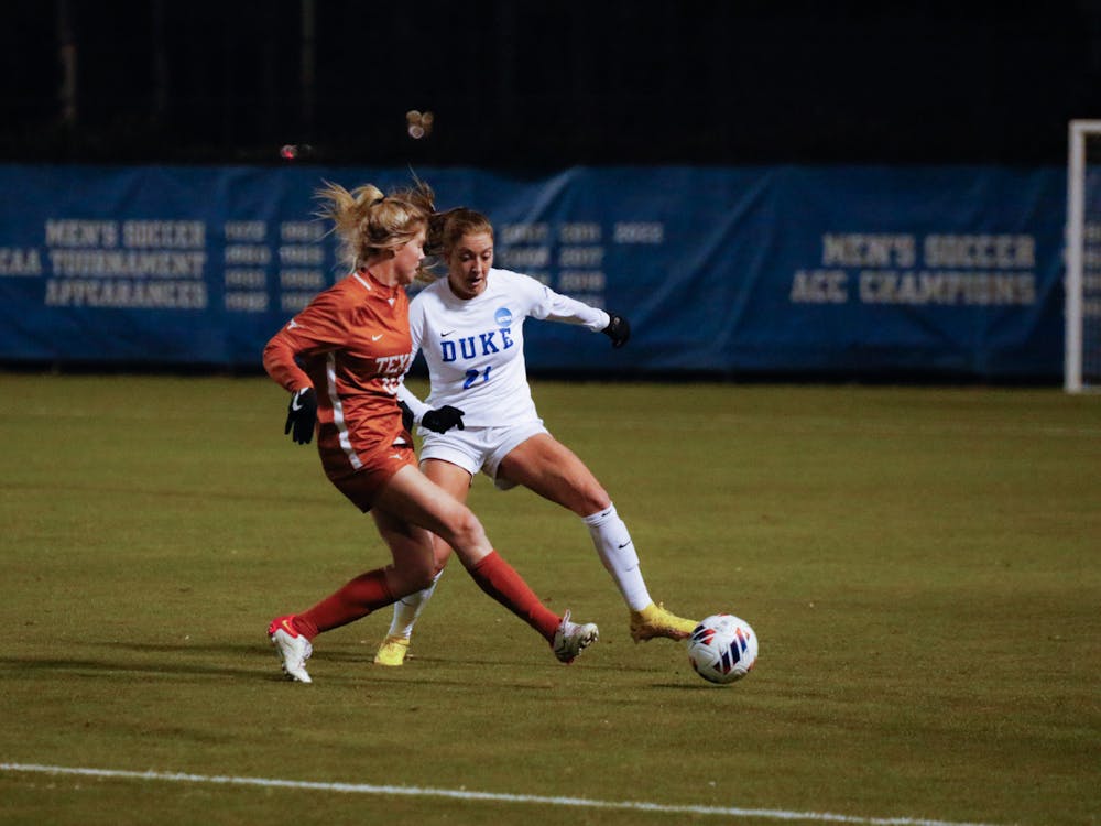 <p>Junior defender Katie Groff scored Duke women's soccer's lone goal in its second-round win against Texas in the NCAA tournament.</p>