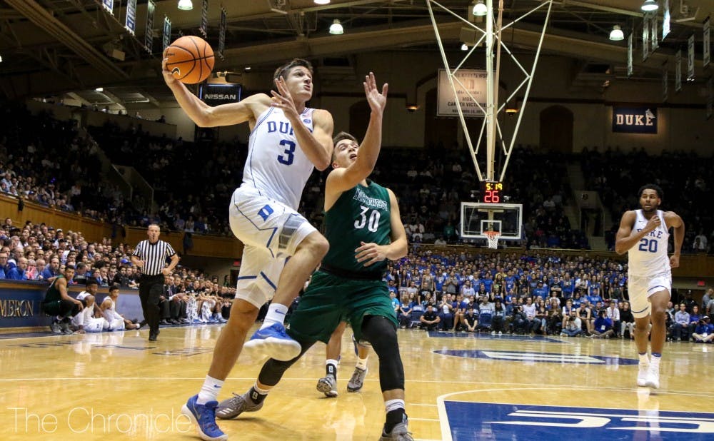 Grayson Allen led all scorers and knocked down five triples.