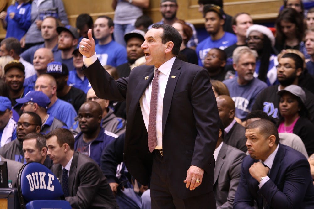 <p>Duke head coach Mike Krzyzewski discussed senior Amile Jefferson's fractured right foot following Tuesday's win against Georgia Southern.</p>