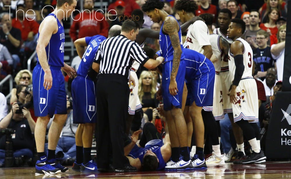 Allen took a vicious elbow to the face from Cardinal forward Jaylen Johnson during Duke's visit to Louisville, a play for which Johnson was assessed a technical foul.