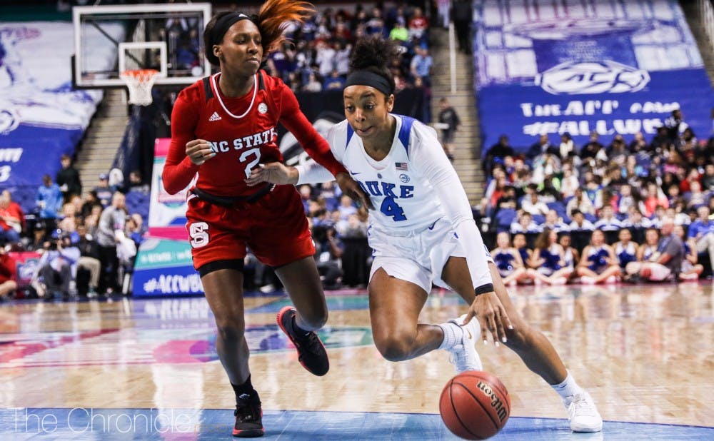 Lexie Brown kept the Blue Devils afloat in the first half with 10 of their 18 points.