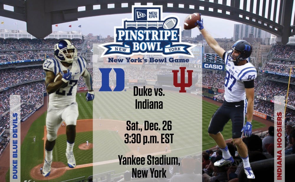 Duke will head to New York to take on Indiana in the New Era Pinstripe Bowl seeking to break through with a victory in its fourth consecutive postseason appearance.