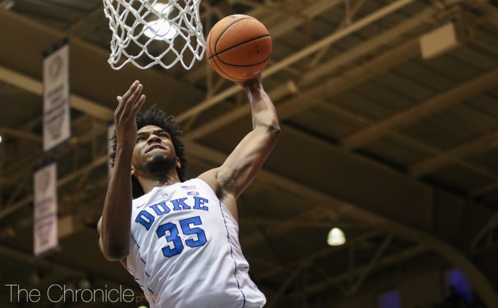 <p>Duke is 3-0 without Marvin Bagley III, who's out nursing a mild knee sprain.</p>