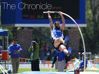 Connor Hall and the Blue Devils posted several top-10 finishes in their first outdoor meet of 2017.&nbsp;
