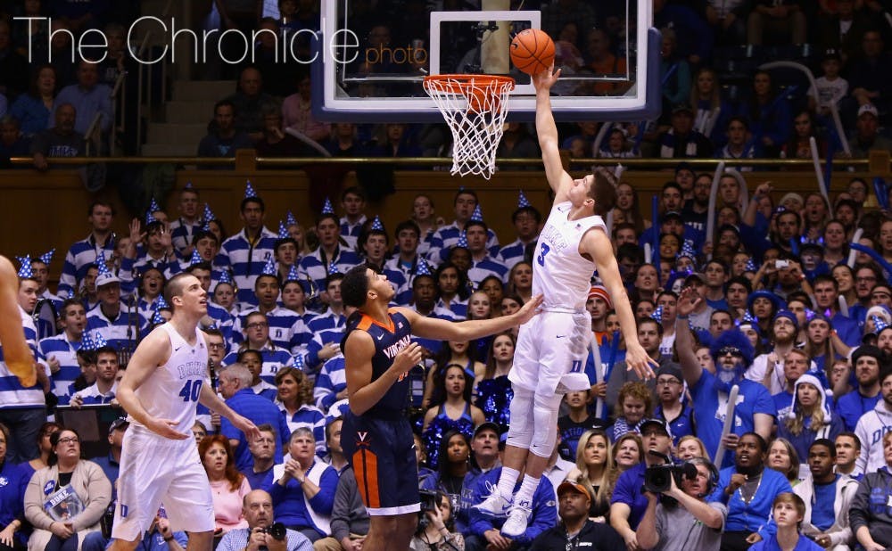 Sophomore Grayson Allen totaled only 15 minutes against the Tar Heels last season, but made a buzzer-beating bucket Saturday against Virginia to give Duke its fourth straight win heading into Wednesday's rivalry matchup.