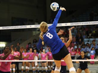 Senior Chelsea Cook notched six blocks for Duke as the Blue Devils upended No. 10 North Carolina to win its 10th straight game.
