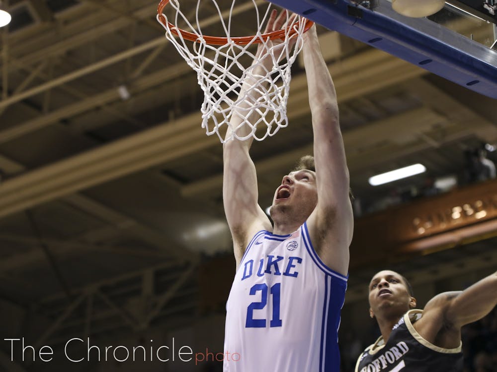 <p>Matthew Hurt paced the Blue Devils offensively in the first half.</p>