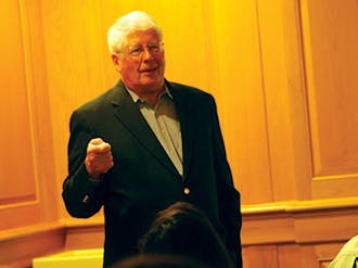 Congressman David Price spoke in the Old Trinity Room Monday night, calling on students to take a more active role in politics.