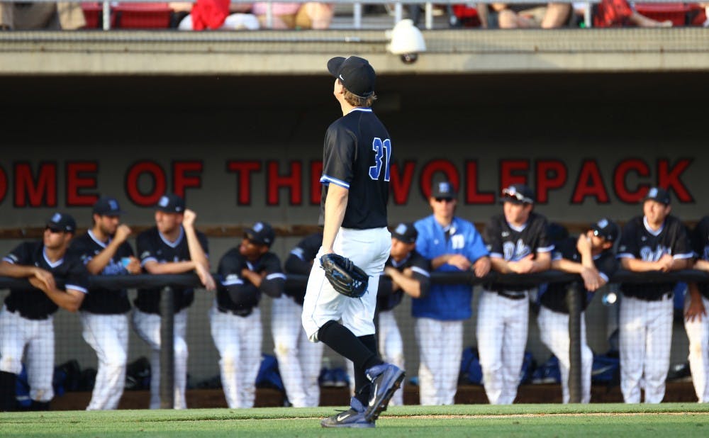<p>Graduate student Kellen Urbon&nbsp;pitched a career-high 7.1 innings Friday night and exited with a 2-1 lead, but the Blue Devils were unable to keep N.C. State's offense at bay late.&nbsp;</p>