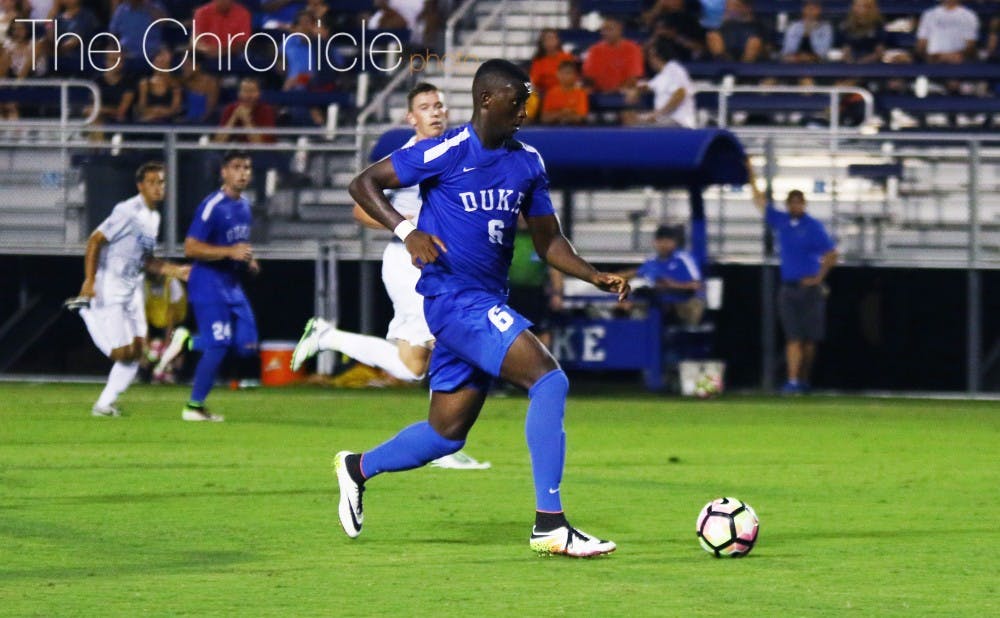 <p>Junior Cameron Moseley had one of only a handful of Duke scoring chances Saturday evening but could not beat Boston College goalkeeper&nbsp;Cedric Saladin.&nbsp;</p>