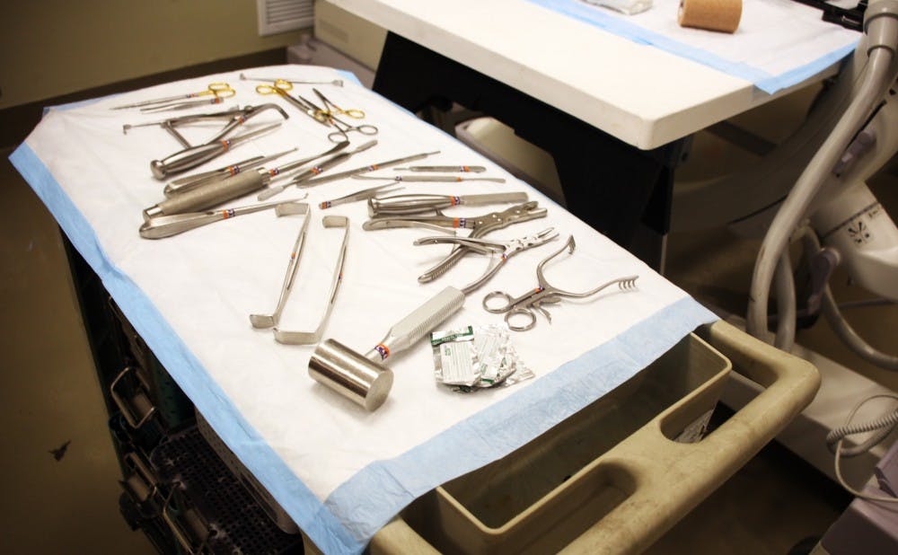 Surgical instruments in the Human Fresh Tissue Laboratory.