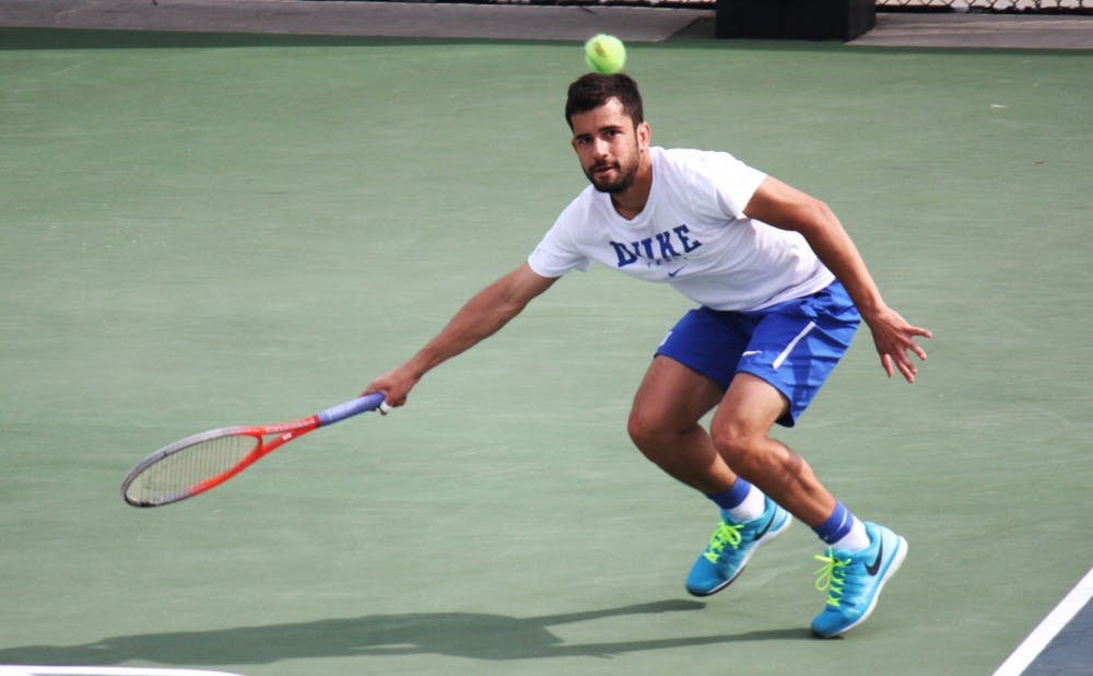 Junior Bruno Semenzato prevailed in a tough three-set match Sunday to keep the Blue Devils' opponent off the scoreboard and preserve a dominant sweep.