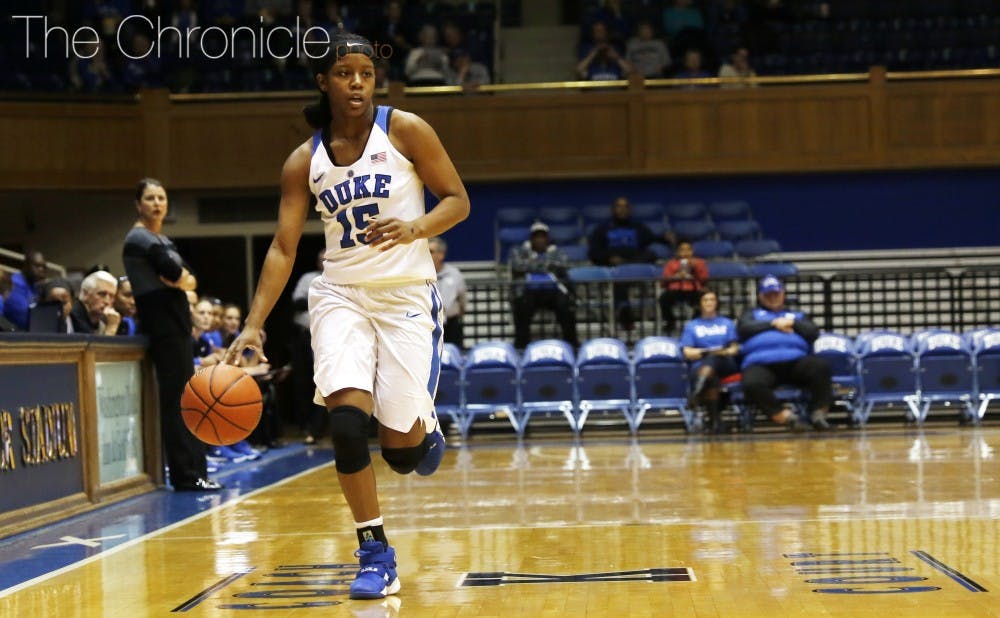 <p>Freshman point Kyra Lambert has been impressive in her first two games as a Blue Devil, but will be key in helping Duke cut down on turnovers Wednesday against Texas A&M.</p>