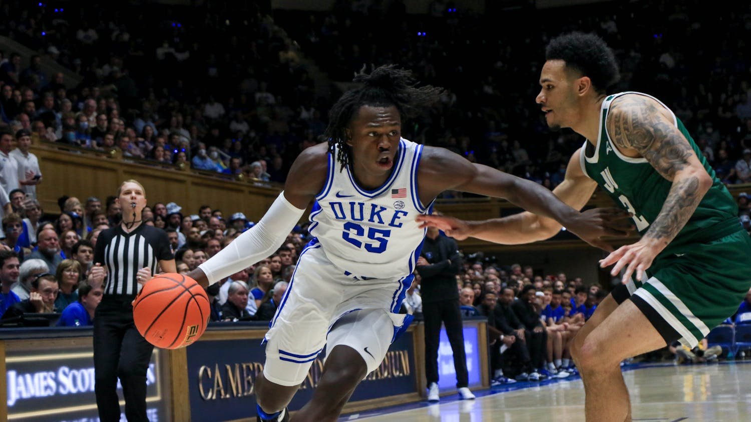 Freshman Mark Mitchell led Duke in scoring with 18 points in his debut.