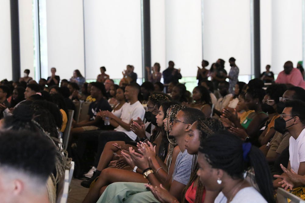 <p>Black students gathered at Penn Pavilion to celebrate Duke’s eighth annual Black Convocation and Reception Aug. 29.</p>