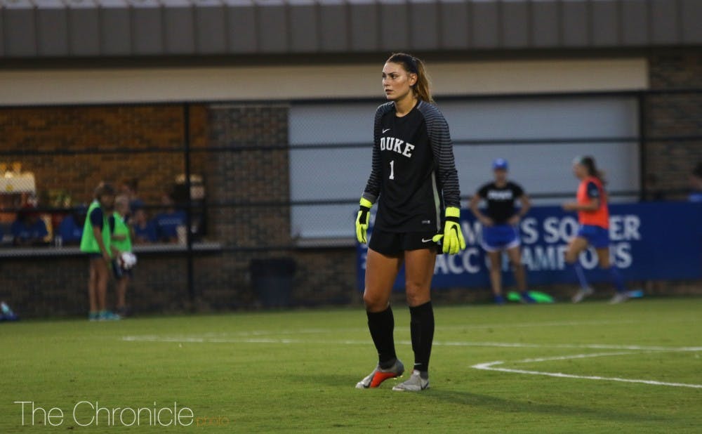 <p>Goalkeeper Brooke Heinsohn is the anchor of a Duke defense that has shut out six opponents in its first nine games of 2018.</p>