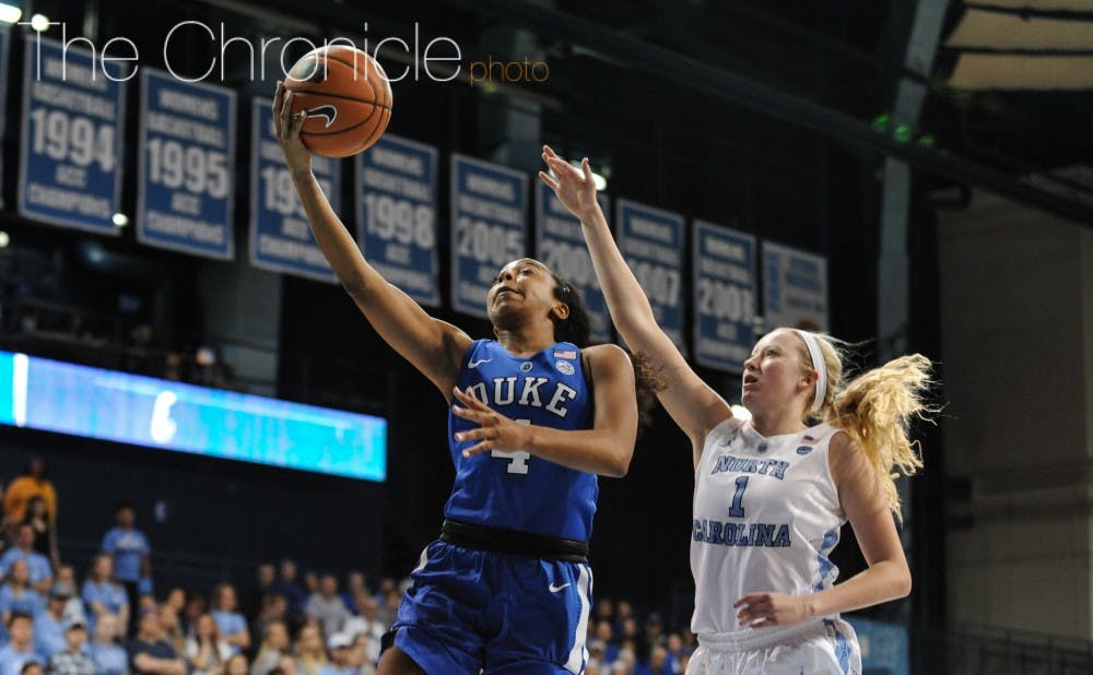 <p>Lexie Brown led the Blue Devils in scoring in each of their first two games in Italy before she had to return to Durham for class prior to the third game.&nbsp;</p>
