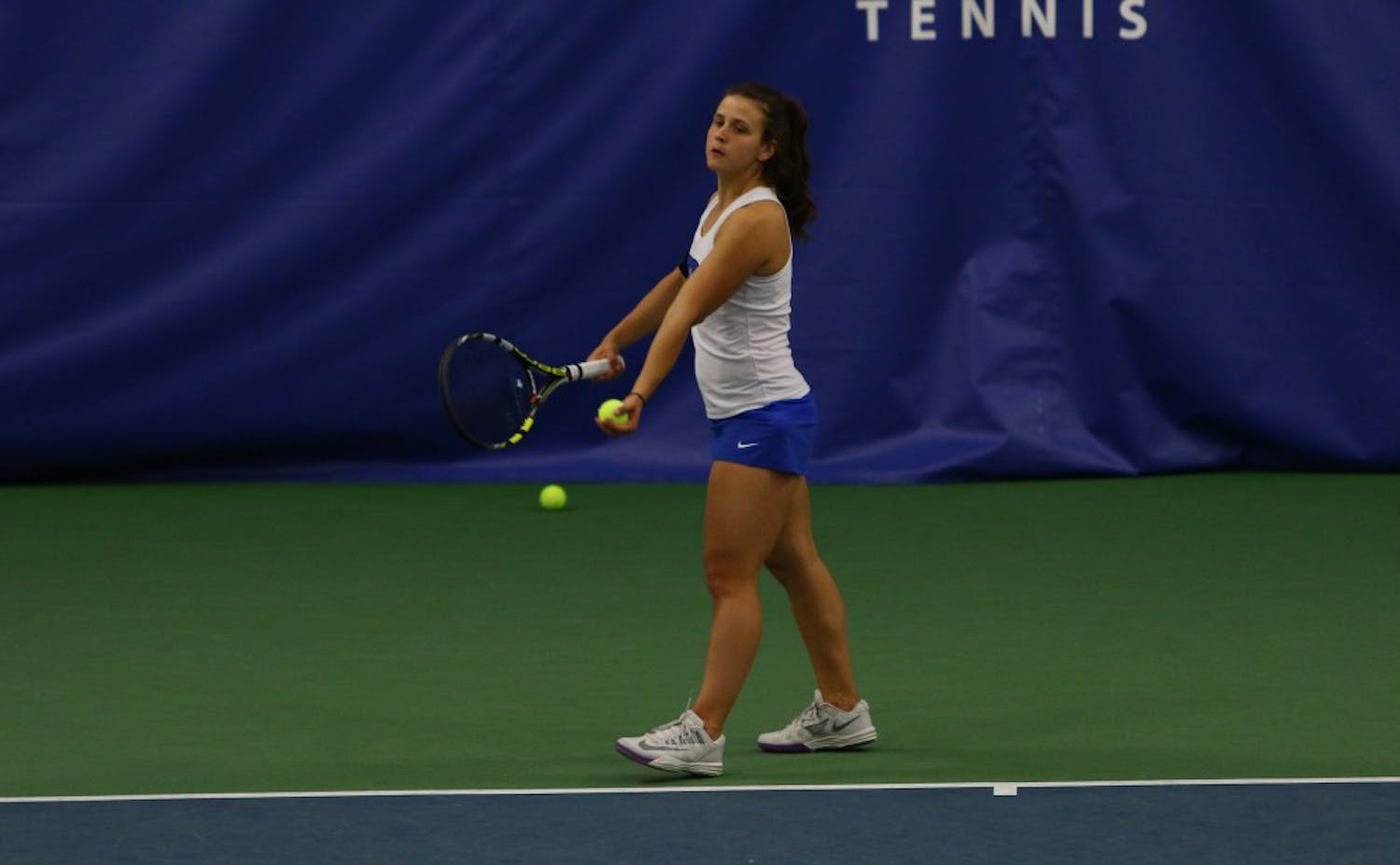 With senior Beatrice Capra out with an illness, sophomore Samantha Harris will look to lead the Blue Devils in the ACC tournament.