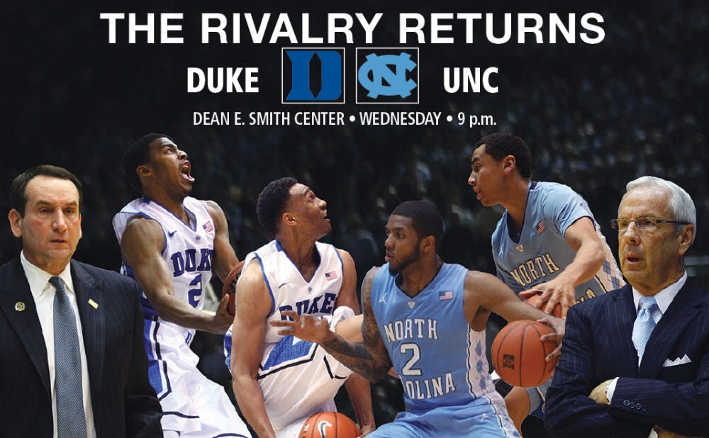 Duke's stars Jabari Parker and Rodney Hood get their first taste of the Tobacco Road rivalry Wednesday when they head to Chapel Hill to square off with the Tar Heels.