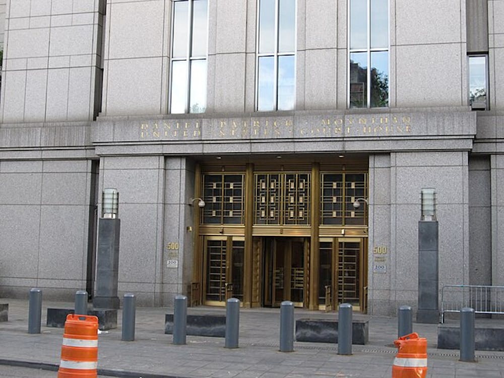 <p>The entrance to the Daniel Patrick Moynihan U.S. Courthouse, the location of Luigi Mangione's federal hearings in the U.S. District Court for the Southern District of New York.</p>