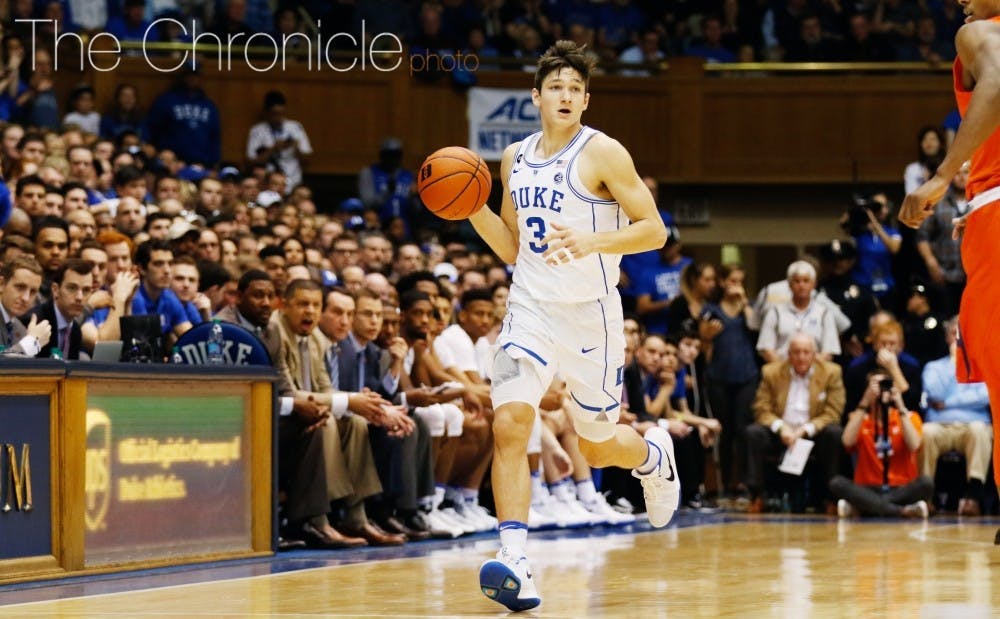<p>Grayson Allen's production dropped after a stellar sophomore season, as the preseason National Player of the Year favorite was just Duke's third-leading scorer.</p>