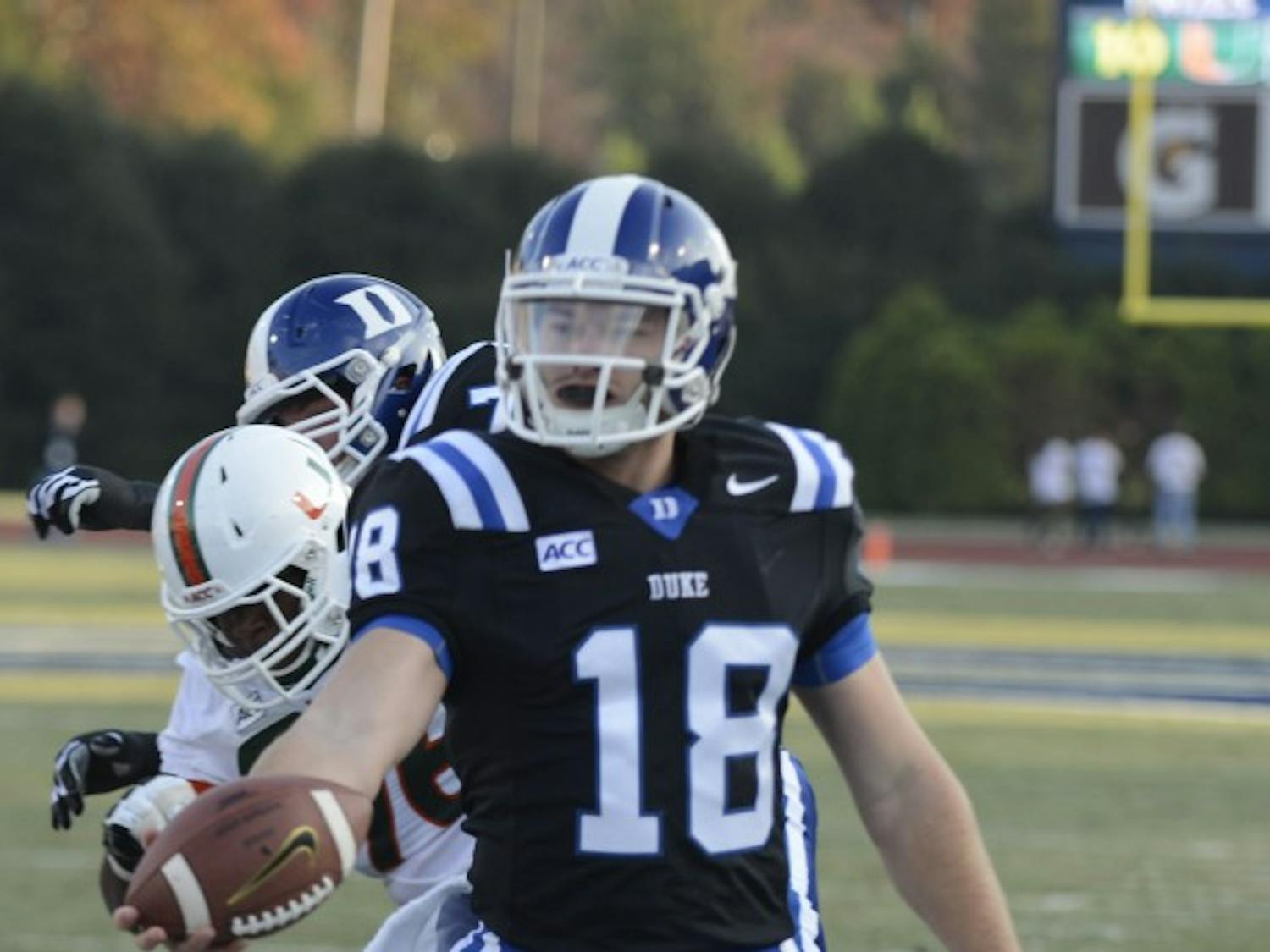 Brandon Connette is Duke's all-time leader with 31 career rushing touchdowns.