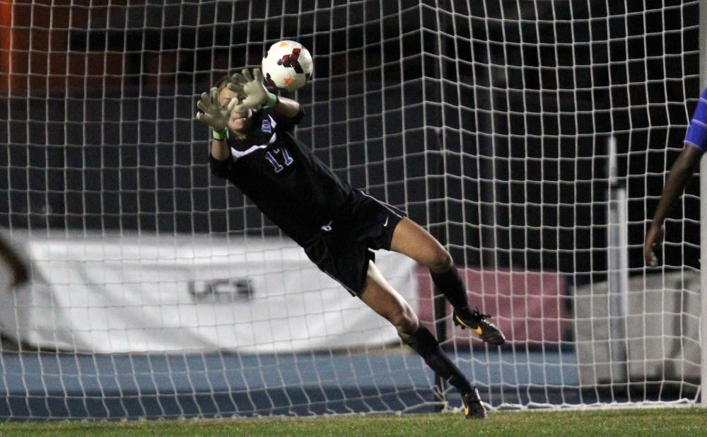 The play of goalkeeper Meghan Thomas was crucial in Duke's late-season push toward the NCAA tournament.