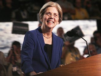 Elizabeth Warren, who is running for the U.S. Senate in Massachusetts, spoke to attendees of the Democratic National Convention Wednesday.